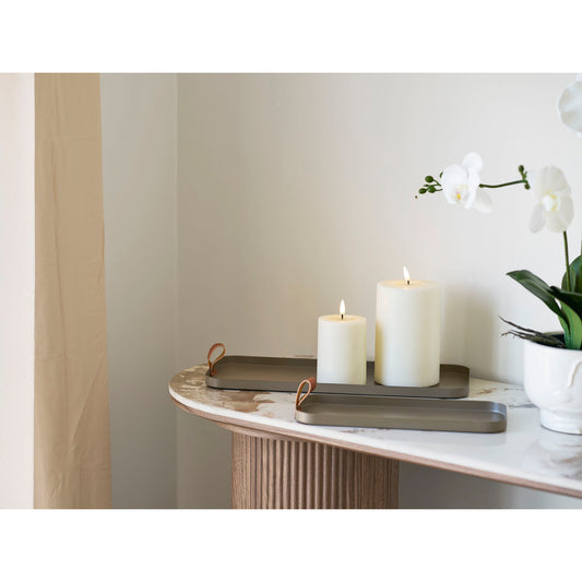 Stalen dienbladenset - bruin (2-delig)